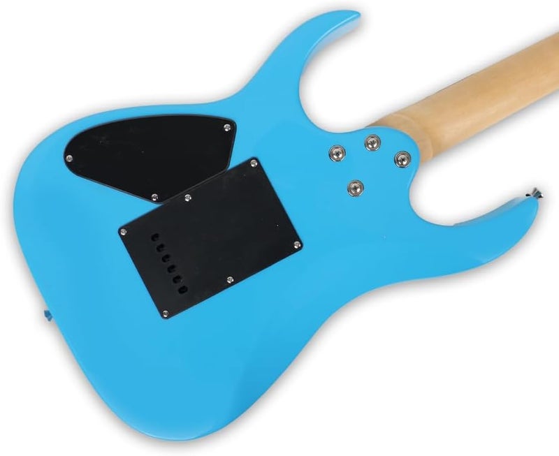 demusea electric guitar 24frets single tremolo HSH pickups maple neck phoenix body 25.5inch scale length glossy blue color 1V 1T 5ways toggle for starter beginner party show(YIB30SD-BLUE) - Image 4